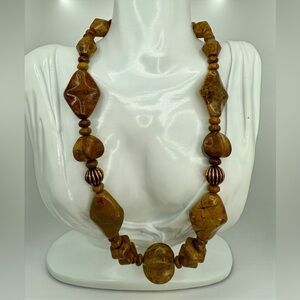 Desert Rose Trading Jay King Copper & Brown Jasper Beaded Necklace – 21”